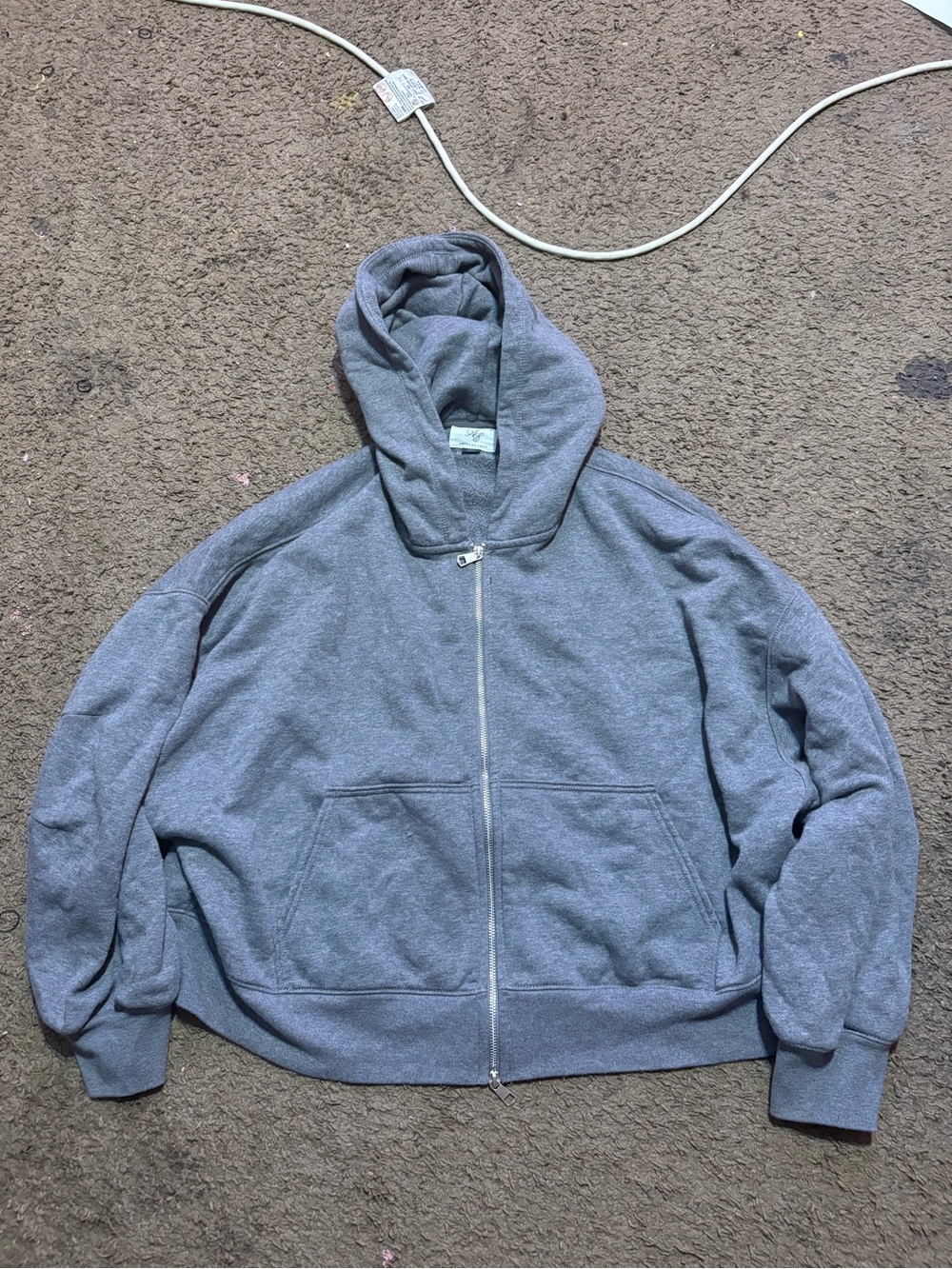 Grey Zip-Up Hoodie Jacket